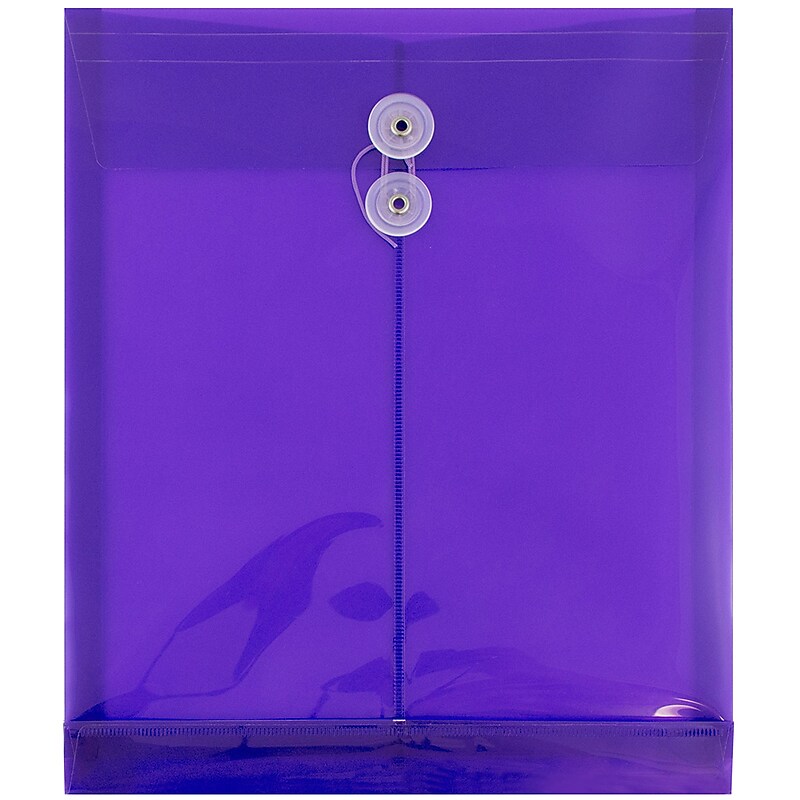 Jam Paper Plastic File Pocket, 1" Expansion, Letter Size, Purple, 12/Pack (1221555) image 1