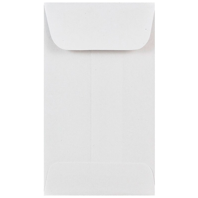 JAM Paper #3 Coin Envelope, 2 1/2" x 4 1/4", White, 1000/Carton (01623183B) image 1