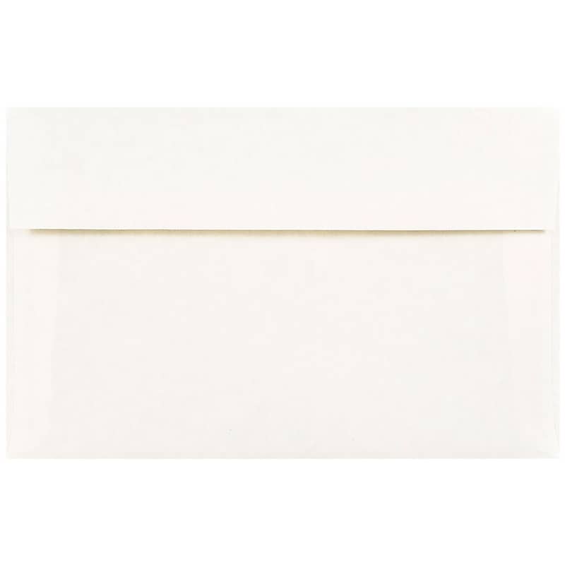 JAM Paper A10 Parchment Invitation Envelopes, 6 x 9.5, White Recycled, 25/Pack (16082) image 1