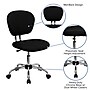 Flash Furniture Beverly Armless Ergonomic Mesh Swivel Mid-Back Padded Task Office Chair, Black (H2376FBK)~#|#~sp137086260_sc7