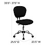 Flash Furniture Beverly Armless Ergonomic Mesh Swivel Mid-Back Padded Task Office Chair, Black (H2376FBK)~#|#~sp137086261_sc7