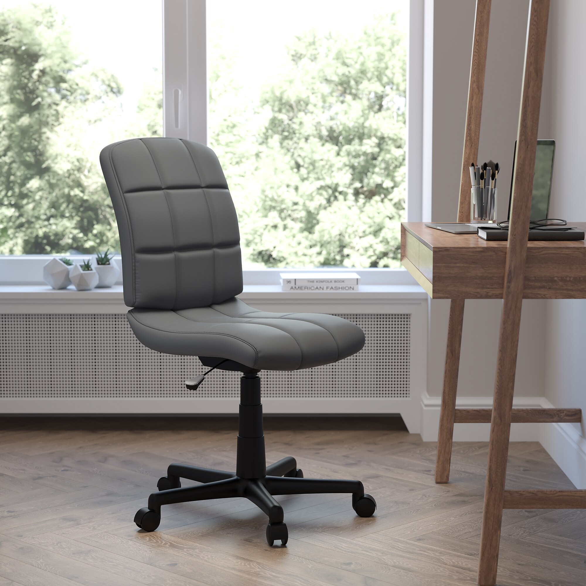 Flash Furniture Clayton Armless Vinyl Swivel Task Chair, Gray (GO16911GY) Sansujyuku sansujyuku.com