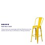 Flash Furniture Commercial Grade 30" High Yellow Metal Indoor-Outdoor Barstool with Removable Back, 4 Pack (4CH3132030GBYL)~#|#~sp137087270_sc7