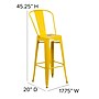 Flash Furniture Commercial Grade 30" High Yellow Metal Indoor-Outdoor Barstool with Removable Back, 4 Pack (4CH3132030GBYL)~#|#~sp137087274_sc7