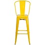 Flash Furniture Commercial Grade 30" High Yellow Metal Indoor-Outdoor Barstool with Removable Back, 4 Pack (4CH3132030GBYL)~#|#~sp137087279_sc7