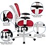 Flash Furniture Nicholas Ergonomic Mesh Swivel Mid-Back Multifunction Executive Office Chair, Red/White Frame (HL0001WHRED)~#|#~sp137087280_sc7