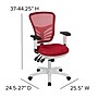 Flash Furniture Nicholas Ergonomic Mesh Swivel Mid-Back Multifunction Executive Office Chair, Red/White Frame (HL0001WHRED)~#|#~sp137087282_sc7