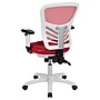 Flash Furniture Nicholas Ergonomic Mesh Swivel Mid-Back Multifunction Executive Office Chair, Red/White Frame (HL0001WHRED)~#|#~sp137087284_sc7
