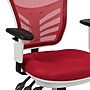 Flash Furniture Nicholas Ergonomic Mesh Swivel Mid-Back Multifunction Executive Office Chair, Red/White Frame (HL0001WHRED)~#|#~sp137087286_sc7