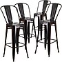 Flash Furniture 30" High Black-Antique Gold Metal Indoor-Outdoor Barstool with Removable Back, 4 Pack (4CH3132030GBBQ)~#|#~sp137087312_sc7