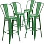 Flash Furniture Commercial Grade 30" High Green Metal Indoor-Outdoor Barstool with Removable Back, 4 Pack (4CH3132030GBGN)~#|#~sp137087340_sc7