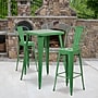 Flash Furniture Commercial Grade 30" High Green Metal Indoor-Outdoor Barstool with Removable Back, 4 Pack (4CH3132030GBGN)~#|#~sp137087354_sc7