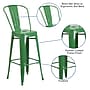 Flash Furniture Commercial Grade 30" High Green Metal Indoor-Outdoor Barstool with Removable Back, 4 Pack (4CH3132030GBGN)~#|#~sp137087363_sc7