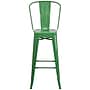 Flash Furniture Commercial Grade 30" High Green Metal Indoor-Outdoor Barstool with Removable Back, 4 Pack (4CH3132030GBGN)~#|#~sp137087369_sc7