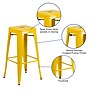 Flash Furniture Commercial Grade 30" High Backless Yellow Metal Indoor-Outdoor Barstool with Square Seat, 4 Pack (4CH3132030YL)~#|#~sp137087422_sc7