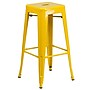 Flash Furniture Commercial Grade 30" High Backless Yellow Metal Indoor-Outdoor Barstool with Square Seat, 4 Pack (4CH3132030YL)~#|#~sp137087528_sc7