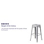 Flash Furniture Commercial Grade 30" High Backless Silver Metal Indoor-Outdoor Barstool with Square Seat, 4 Pack (4CH3132030SIL)~#|#~sp137087580_sc7