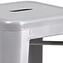 Flash Furniture Commercial Grade 30" High Backless Silver Metal Indoor-Outdoor Barstool with Square Seat, 4 Pack (4CH3132030SIL)~#|#~sp137087586_sc7