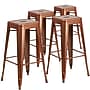 Flash Furniture Commercial Grade 30" High Backless Copper Indoor-Outdoor Barstool, 4 Pack (4ETBT350330POC)~#|#~sp137087650_sc7