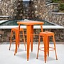 Flash Furniture Commercial Grade 30" High Backless Orange Metal Indoor-Outdoor Barstool with Square Seat, 4 Pack (4CH3132030OR)~#|#~sp137087671_sc7