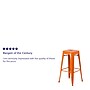 Flash Furniture Commercial Grade 30" High Backless Orange Metal Indoor-Outdoor Barstool with Square Seat, 4 Pack (4CH3132030OR)~#|#~sp137087674_sc7