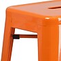 Flash Furniture Commercial Grade 30" High Backless Orange Metal Indoor-Outdoor Barstool with Square Seat, 4 Pack (4CH3132030OR)~#|#~sp137087678_sc7