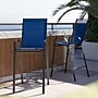 Flash Furniture Brazos Series Navy Stackable Outdoor Barstools with Flex Comfort Material and Metal Frame, 2 Pack (2JJ092HNV)~#|#~sp137087755_sc7