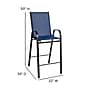 Flash Furniture Brazos Series Navy Stackable Outdoor Barstools with Flex Comfort Material and Metal Frame, 2 Pack (2JJ092HNV)~#|#~sp137087764_sc7