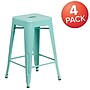 Flash Furniture Commercial Grade 24" High Backless Mint Green Indoor-Outdoor Counter Height Stool, 4 Pack (4ETBT350324MINT)~#|#~sp137087776_sc7