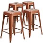 Flash Furniture Commercial Grade 24" High Backless Copper Indoor-Outdoor Counter Height Stool, 4 Pack (4ETBT350324POC)~#|#~sp137087795_sc7