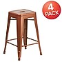 Flash Furniture Commercial Grade 24" High Backless Copper Indoor-Outdoor Counter Height Stool, 4 Pack (4ETBT350324POC)~#|#~sp137087808_sc7