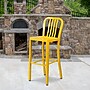 Flash Furniture Commercial Grade 30" High Yellow Metal Indoor-Outdoor Barstool with Vertical Slat Back, 2 Pack (2CH6120030YL)~#|#~sp137087811_sc7