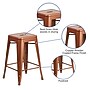 Flash Furniture Commercial Grade 24" High Backless Copper Indoor-Outdoor Counter Height Stool, 4 Pack (4ETBT350324POC)~#|#~sp137087814_sc7