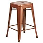 Flash Furniture Commercial Grade 24" High Backless Copper Indoor-Outdoor Counter Height Stool, 4 Pack (4ETBT350324POC)~#|#~sp137087826_sc7