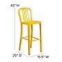 Flash Furniture Commercial Grade 30" High Yellow Metal Indoor-Outdoor Barstool with Vertical Slat Back, 2 Pack (2CH6120030YL)~#|#~sp137087827_sc7