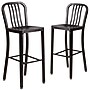 Flash Furniture 30" High Black-Antique Gold Metal Indoor-Outdoor Barstool with Vertical Slat Back, 2 Pack (2CH6120030BQ)~#|#~sp137087867_sc7