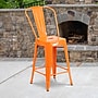 Flash Furniture 24" High Orange Metal Indoor-Outdoor Counter Height Stool with Removable Back, 4 Pack (4CH3132024GBOR)~#|#~sp137087886_sc7
