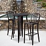 Flash Furniture 30" High Black-Antique Gold Metal Indoor-Outdoor Barstool with Vertical Slat Back, 2 Pack (2CH6120030BQ)~#|#~sp137087887_sc7