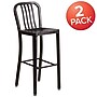 Flash Furniture 30" High Black-Antique Gold Metal Indoor-Outdoor Barstool with Vertical Slat Back, 2 Pack (2CH6120030BQ)~#|#~sp137087890_sc7