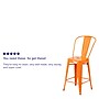 Flash Furniture 24" High Orange Metal Indoor-Outdoor Counter Height Stool with Removable Back, 4 Pack (4CH3132024GBOR)~#|#~sp137087895_sc7
