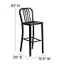 Flash Furniture 30" High Black-Antique Gold Metal Indoor-Outdoor Barstool with Vertical Slat Back, 2 Pack (2CH6120030BQ)~#|#~sp137087902_sc7