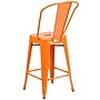 Flash Furniture 24" High Orange Metal Indoor-Outdoor Counter Height Stool with Removable Back, 4 Pack (4CH3132024GBOR)~#|#~sp137087904_sc7