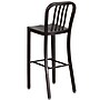 Flash Furniture 30" High Black-Antique Gold Metal Indoor-Outdoor Barstool with Vertical Slat Back, 2 Pack (2CH6120030BQ)~#|#~sp137087905_sc7