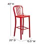 Flash Furniture Commercial Grade 30" High Red Metal Indoor-Outdoor Barstool with Vertical Slat Back, 2 Pack (2CH6120030RED)~#|#~sp137087948_sc7