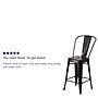 Flash Furniture 24" High Black-Antique Gold Metal Indoor-Outdoor Counter Stool with Removable Back, 4 Pack (4CH3132024GBBQ)~#|#~sp137087986_sc7