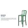 Flash Furniture Commercial Grade 30" High Green Metal Indoor-Outdoor Barstool with Vertical Slat Back, 2 Pack (2CH6120030GN)~#|#~sp137088028_sc7
