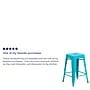 Flash Furniture Commercial Grade 24" High Backless Crystal Teal-Blue Indoor-Outdoor Counter Height Stool, 4 Pack (4ETBT350324CB)~#|#~sp137088029_sc7