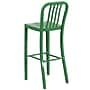 Flash Furniture Commercial Grade 30" High Green Metal Indoor-Outdoor Barstool with Vertical Slat Back, 2 Pack (2CH6120030GN)~#|#~sp137088037_sc7