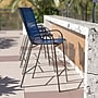 Flash Furniture Brazos Series Navy Stackable Outdoor Barstools with Flex Comfort Material and Metal Frame, 4 Pack (4JJ092HNV)~#|#~sp137088093_sc7