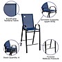 Flash Furniture Brazos Series Navy Stackable Outdoor Barstools with Flex Comfort Material and Metal Frame, 4 Pack (4JJ092HNV)~#|#~sp137088108_sc7